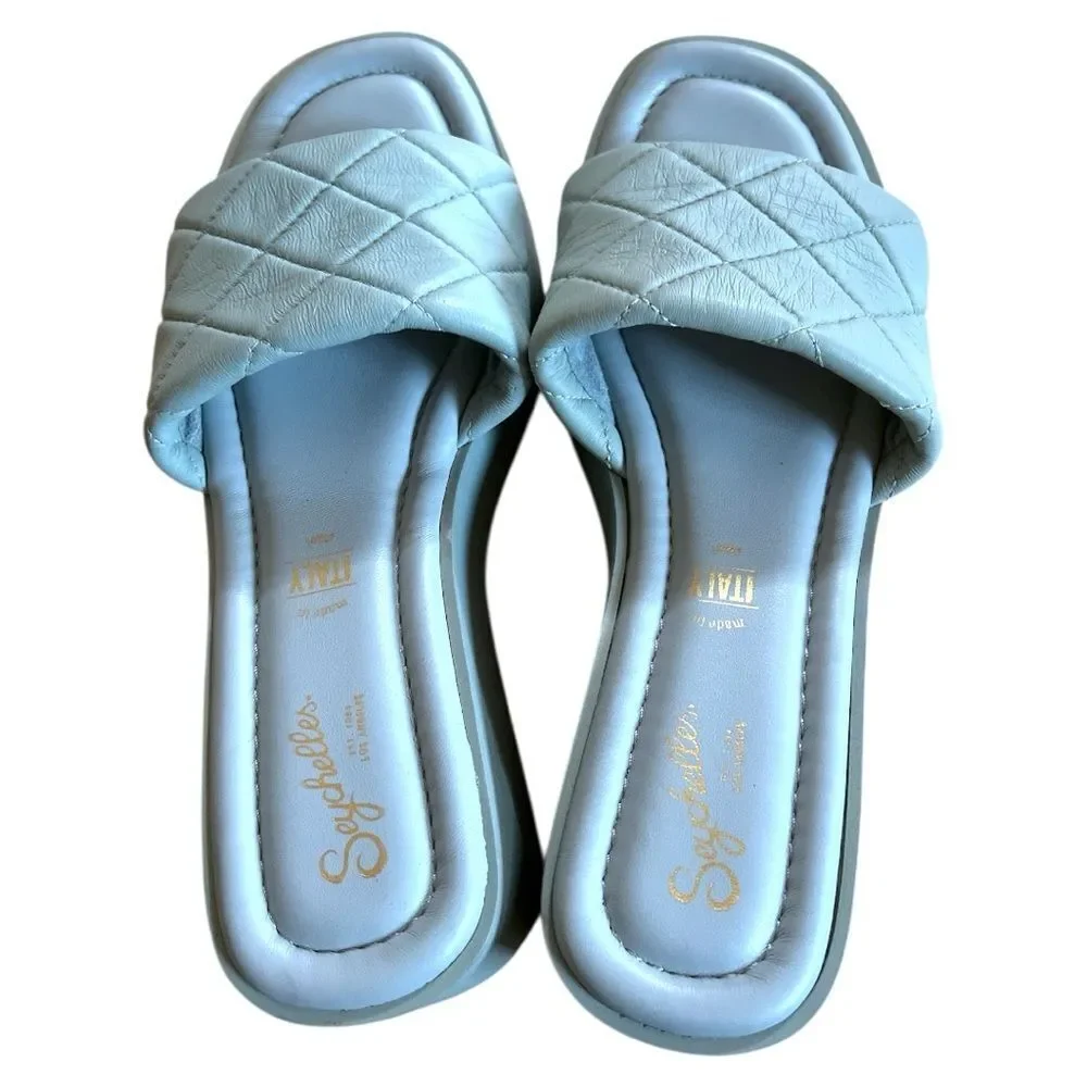 Seychelles High Note Platform Wedge Quilted Design Sandal Size 8.5